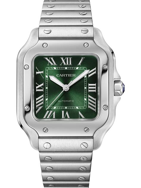 santos de cartier green large|cartier santos medium two tone.